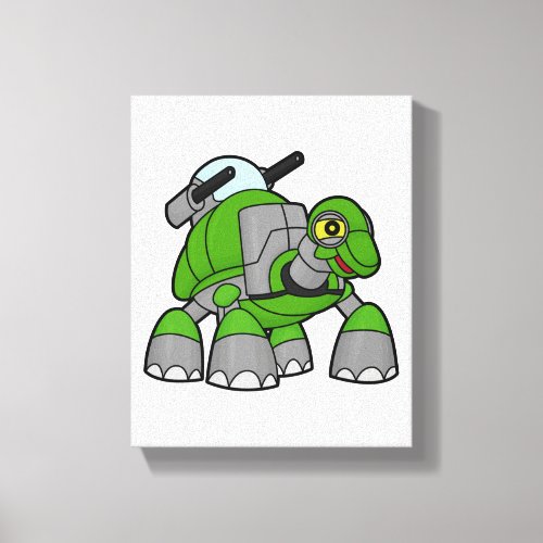 Turtle as Robot with Cannons Canvas Print