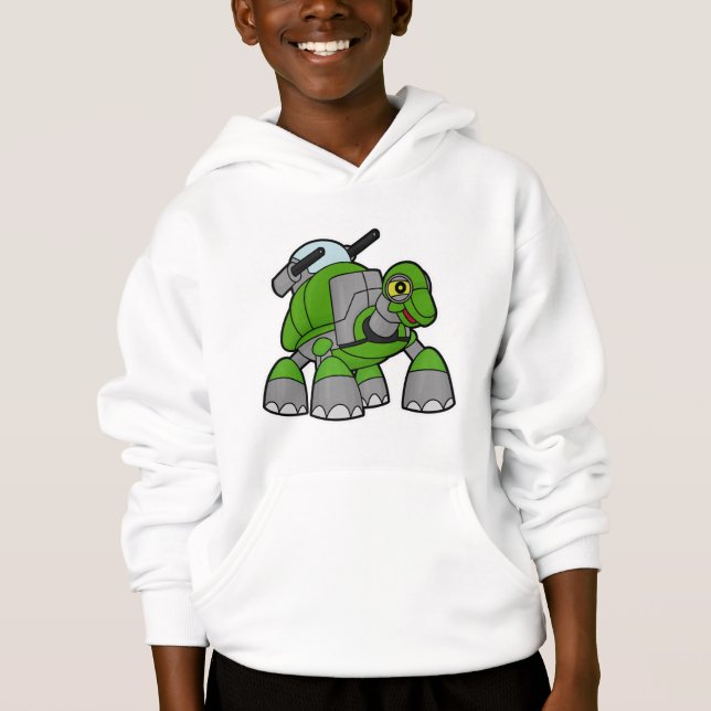 Turtle as Robot with Cannons Hoodie (Front)