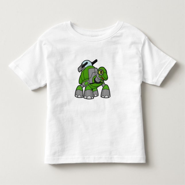 Turtle as Robot with Cannons Toddler T-shirt (Front)