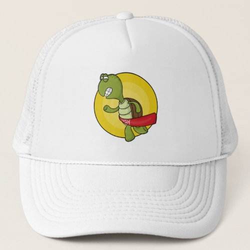 Turtle as Runner at Jogging Trucker Hat