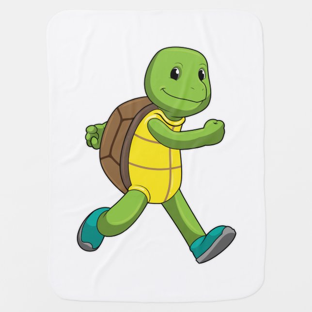 Turtle as Runner at Running Baby Blanket (Front)