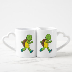 Turtle as Runner at Running Coffee Mug Set