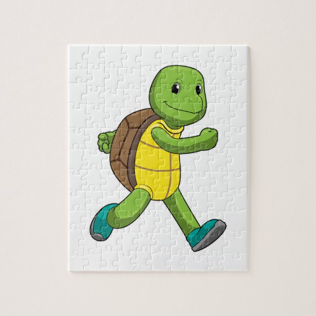 Turtle as Runner at Running Jigsaw Puzzle (Vertical)