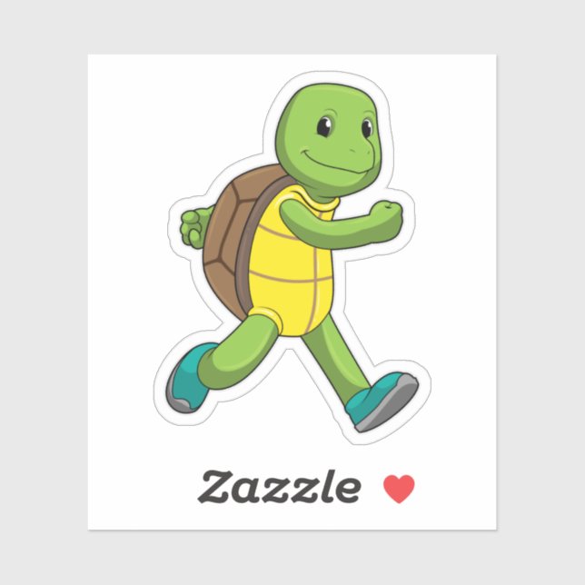Turtle as Runner at Running Sticker (Sheet)