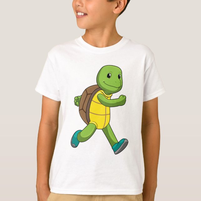 Turtle as Runner at Running T-Shirt (Front)