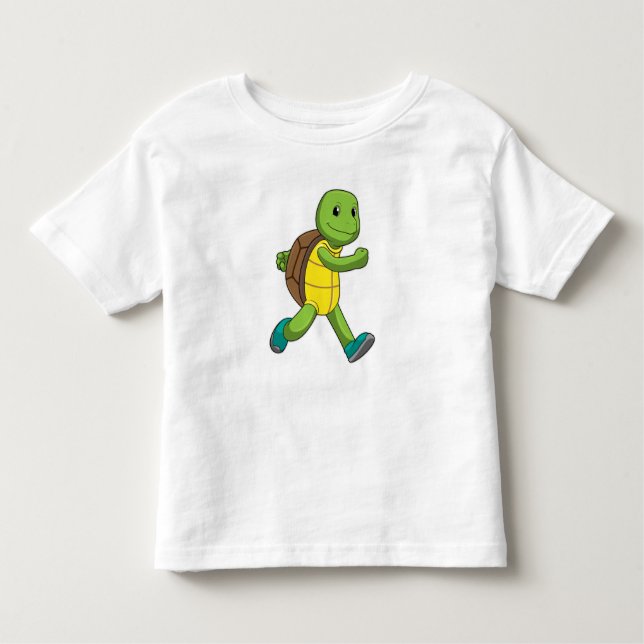 Turtle as Runner at Running Toddler T-shirt (Front)
