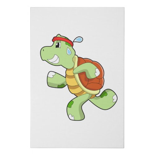 Turtle as Runner Faux Canvas Print