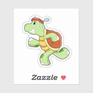Turtle as Runner Sticker