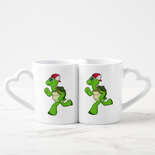 Turtle as Runner with Cap Coffee Mug Set (Front Nesting)