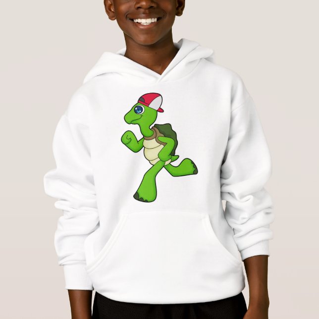 Turtle as Runner with Cap Hoodie (Front)
