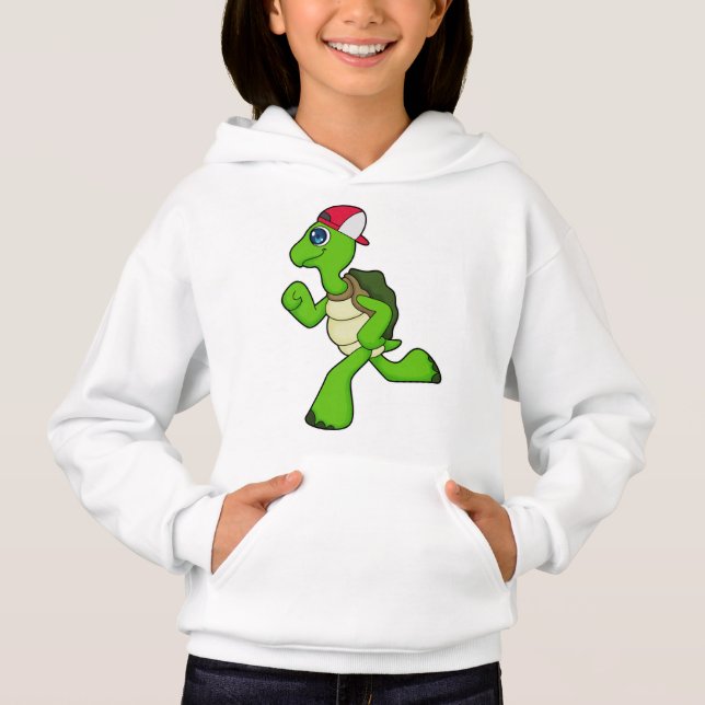 Turtle as Runner with Cap Hoodie (Front)