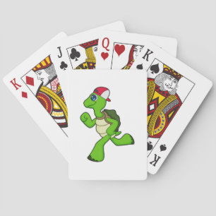 Turtle as Runner with Cap Poker Cards