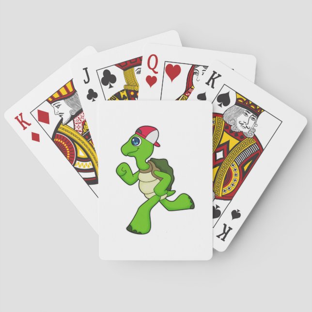 Turtle as Runner with Cap Poker Cards (Back)