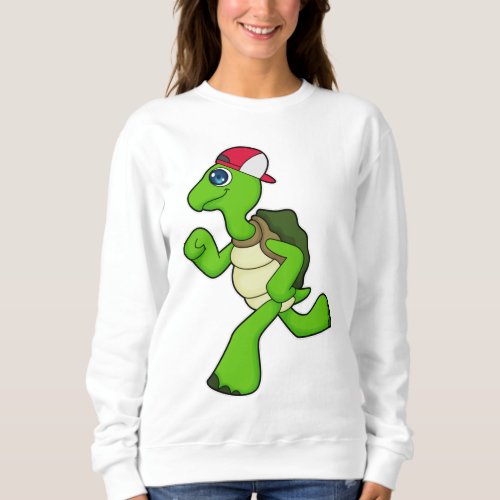 Turtle as Runner with Cap Sweatshirt