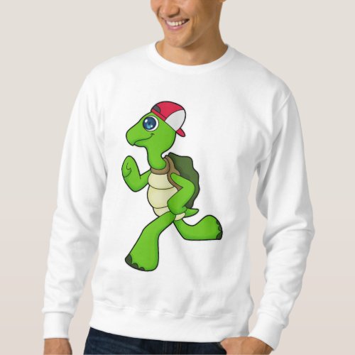 Turtle as Runner with Cap Sweatshirt