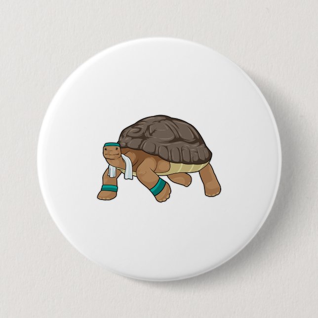 Turtle as Runner with Towel Button (Front)