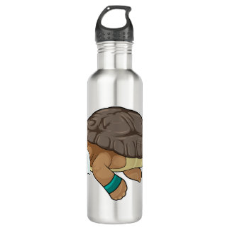 Turtle As Runner With Towel Stainless Steel Water Bottle