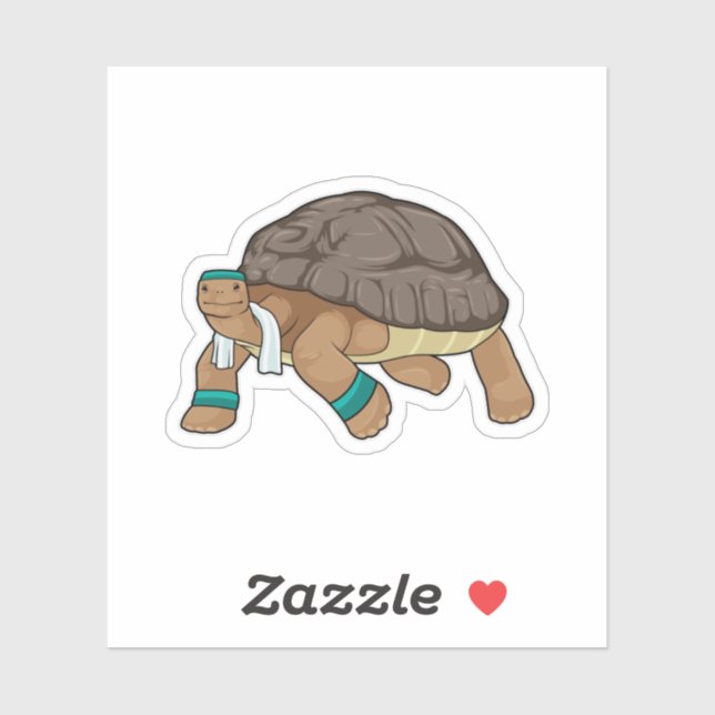 Turtle as Runner with Towel Sticker (Sheet)
