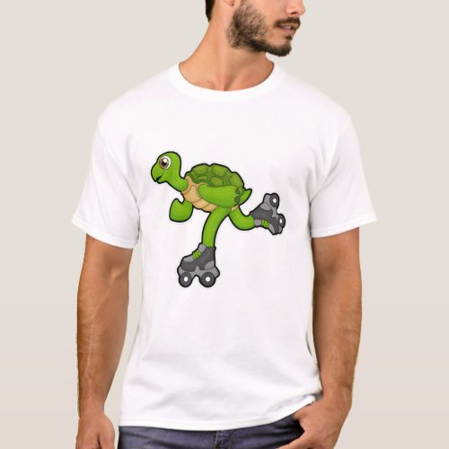 Turtle as Skater with Roller skates T_Shirt