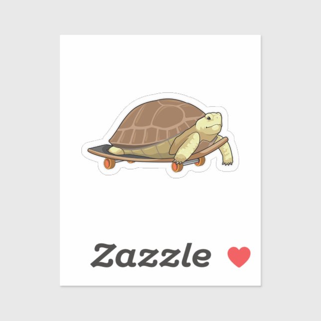 Turtle as Skater with Skateboard Sticker (Sheet)