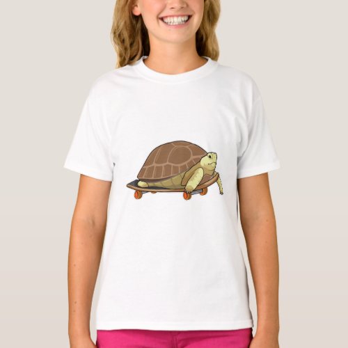 Turtle as Skater with Skateboard T_Shirt