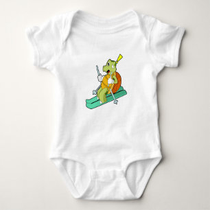 Turtle as Skier with Ski Baby Bodysuit