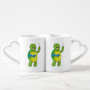 Turtle as Teacher with Book & Pointer Coffee Mug Set
