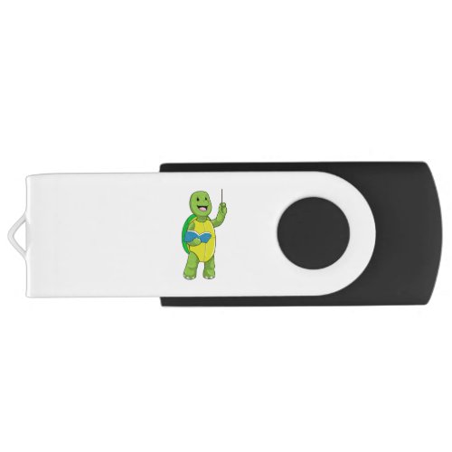 Turtle as Teacher with Book  Pointer Flash Drive