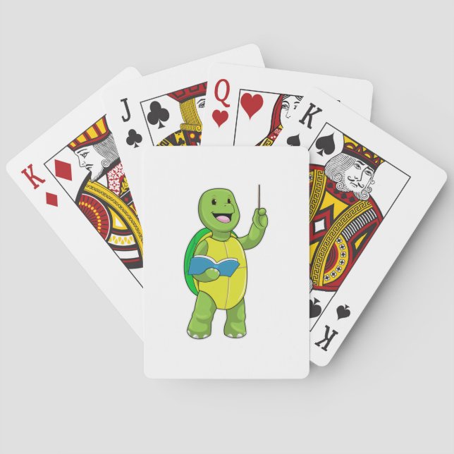 Turtle as Teacher with Book & Pointer Poker Cards (Back)