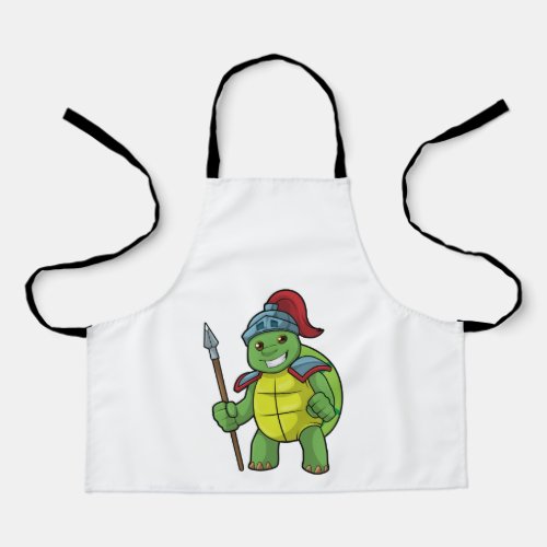 Turtle as Warrior with Spear  Helmet Apron