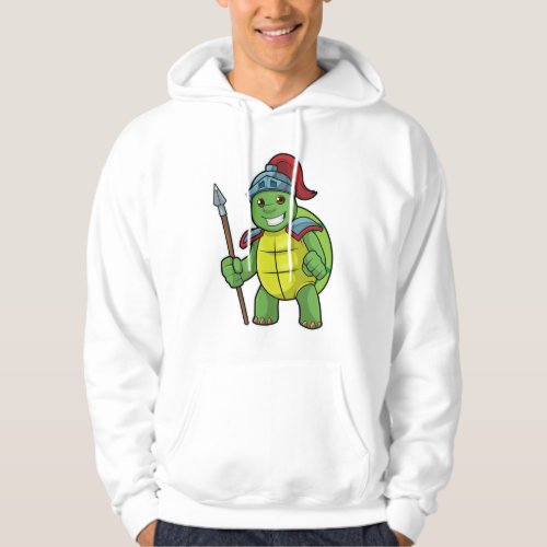 Turtle as Warrior with Spear  Helmet Hoodie