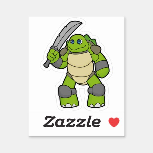 Turtle as Warrior with Sword Sticker