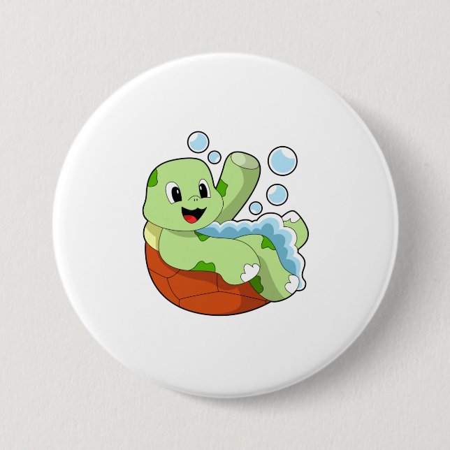 Turtle at Bathing with Foam Button (Front)