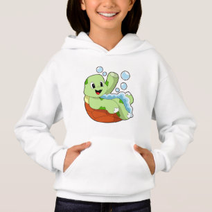 Turtle at Bathing with Foam Hoodie