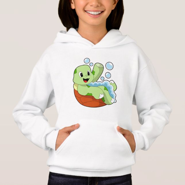 Turtle at Bathing with Foam Hoodie (Front)