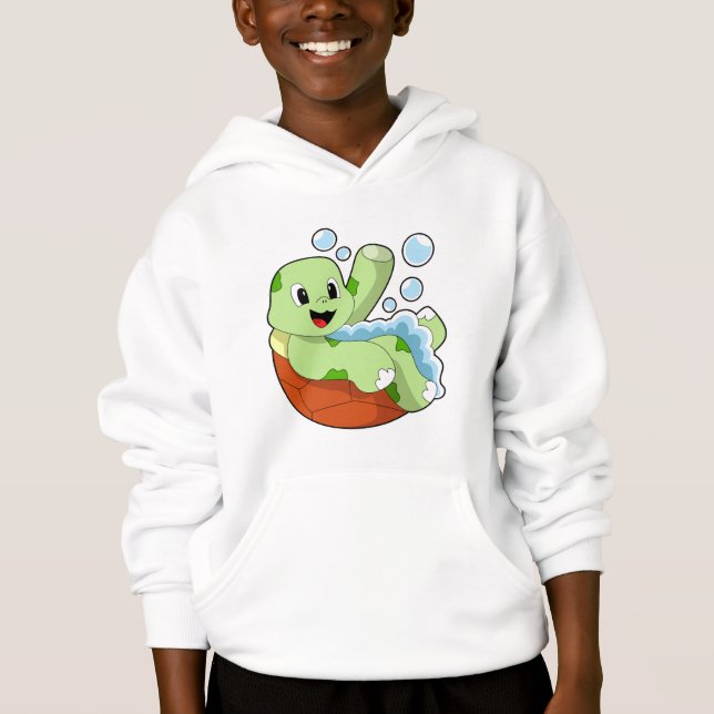 Turtle at Bathing with Foam Hoodie (Front)