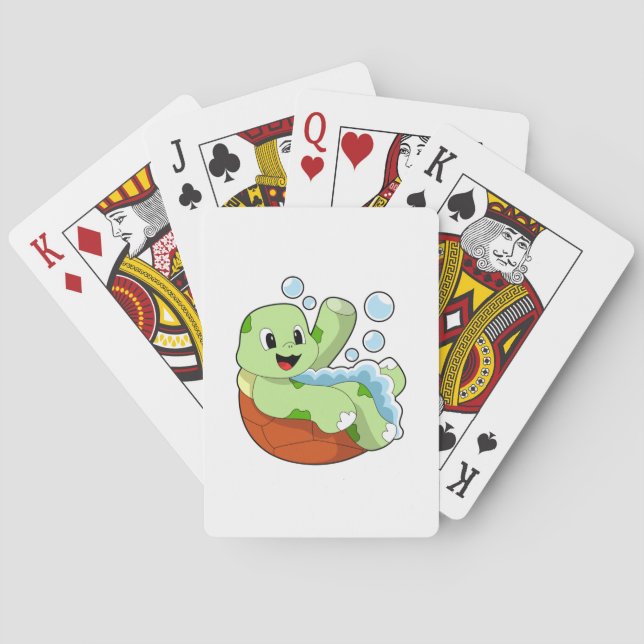 Turtle at Bathing with Foam Poker Cards (Back)