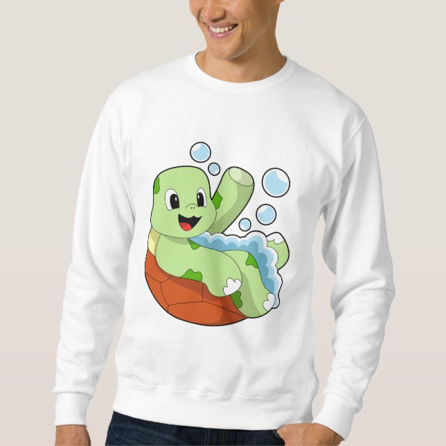Turtle at Bathing with Foam Sweatshirt (Front)