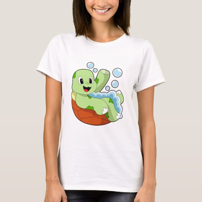 Turtle at Bathing with Foam T-Shirt (Front)