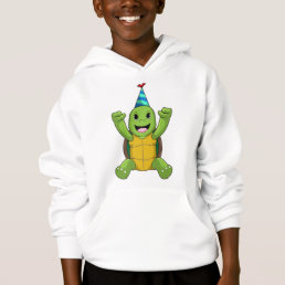 Turtle at Birthday with Party hat Hoodie