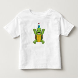 Turtle at Birthday with Party hat Toddler T-shirt