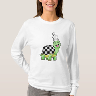Turtle at Chess with Chess board & King T-Shirt