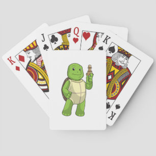 Turtle at Chess with Chess piece Pawn Poker Cards