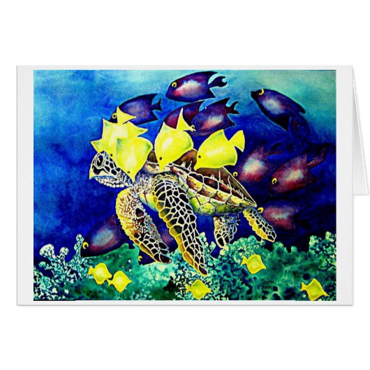 Turtle at Cleaning Station Cards (Front Horizontal)