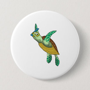 Turtle at Diving with Snorkel Button