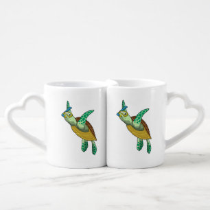 Turtle at Diving with Snorkel Coffee Mug Set