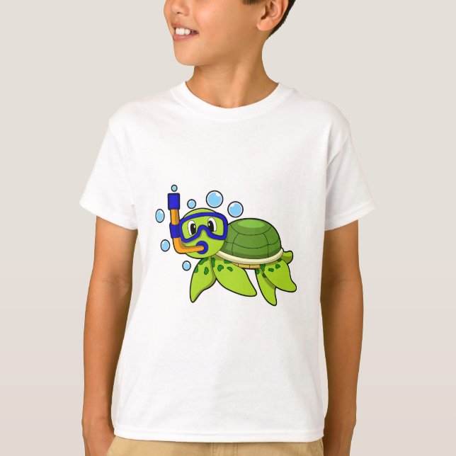 Turtle at Diving with Snorkel T-Shirt (Front)