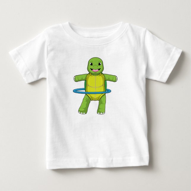 Turtle at Fitness with Fitness tires Baby T-Shirt (Front)