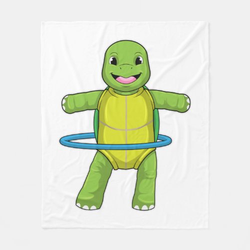 Turtle at Fitness with Fitness tires Fleece Blanket