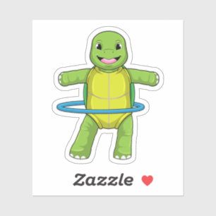 Turtle at Fitness with Fitness tires Sticker